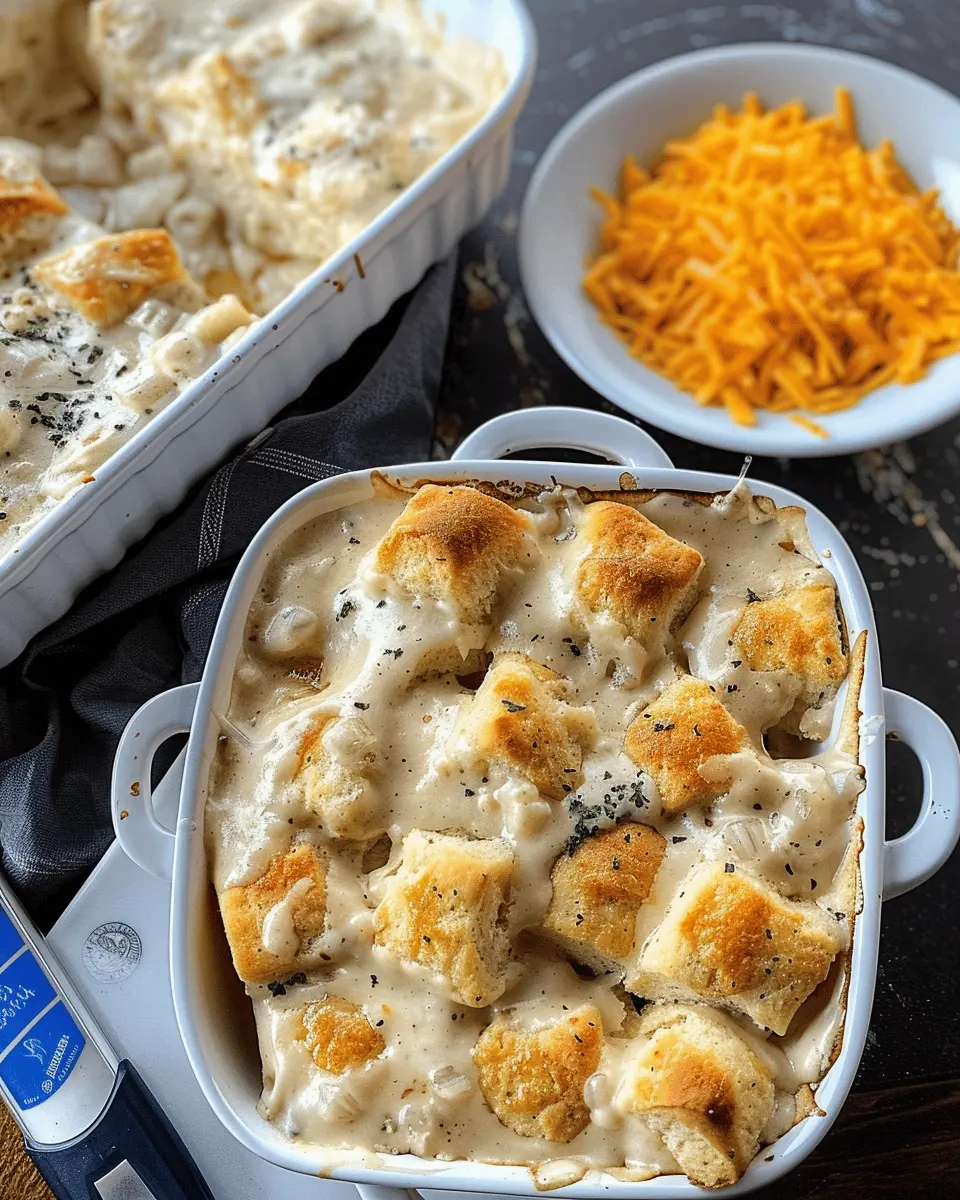 Lazy Biscuits and Gravy: Easy Breakfast Casserole with Turkey Bacon