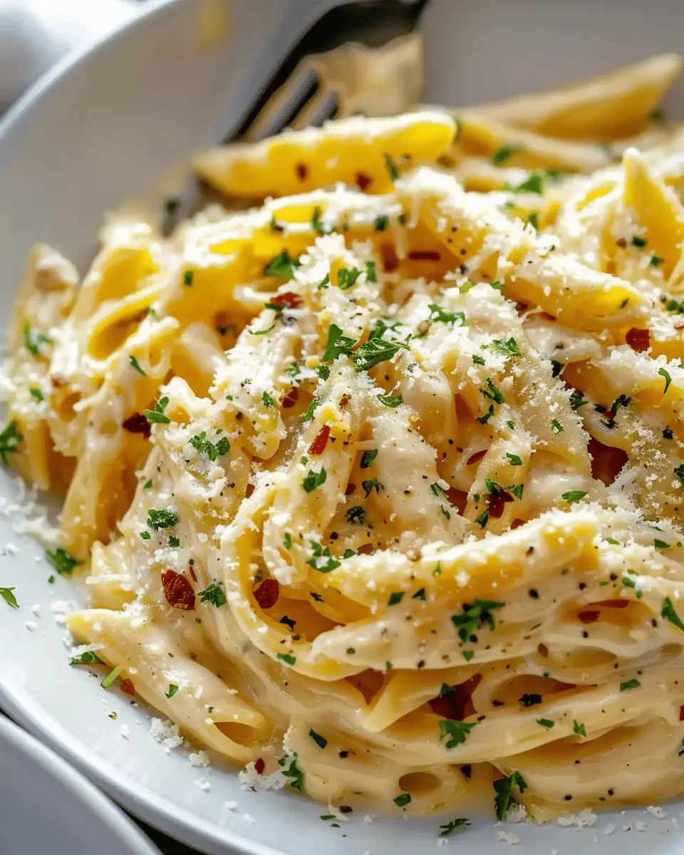 One Pot Creamy Garlic Pasta with Turkey Bacon: Easy & Delicious
