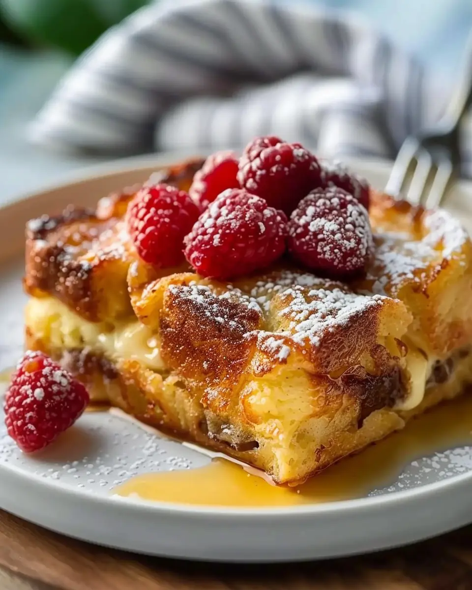 French Toast Casserole: Indulgent Breakfast with Turkey Bacon & Chicken Ham