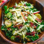 Brussels Sprout, Kale + Apple Salad with Sharp Cheddar + Bacon