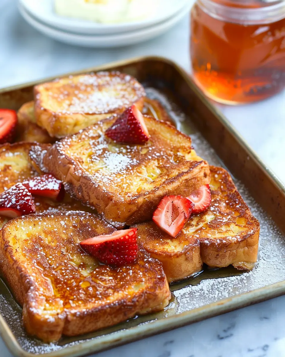 Sheet Pan French Toast: Easy Recipe with Turkey Bacon Delight