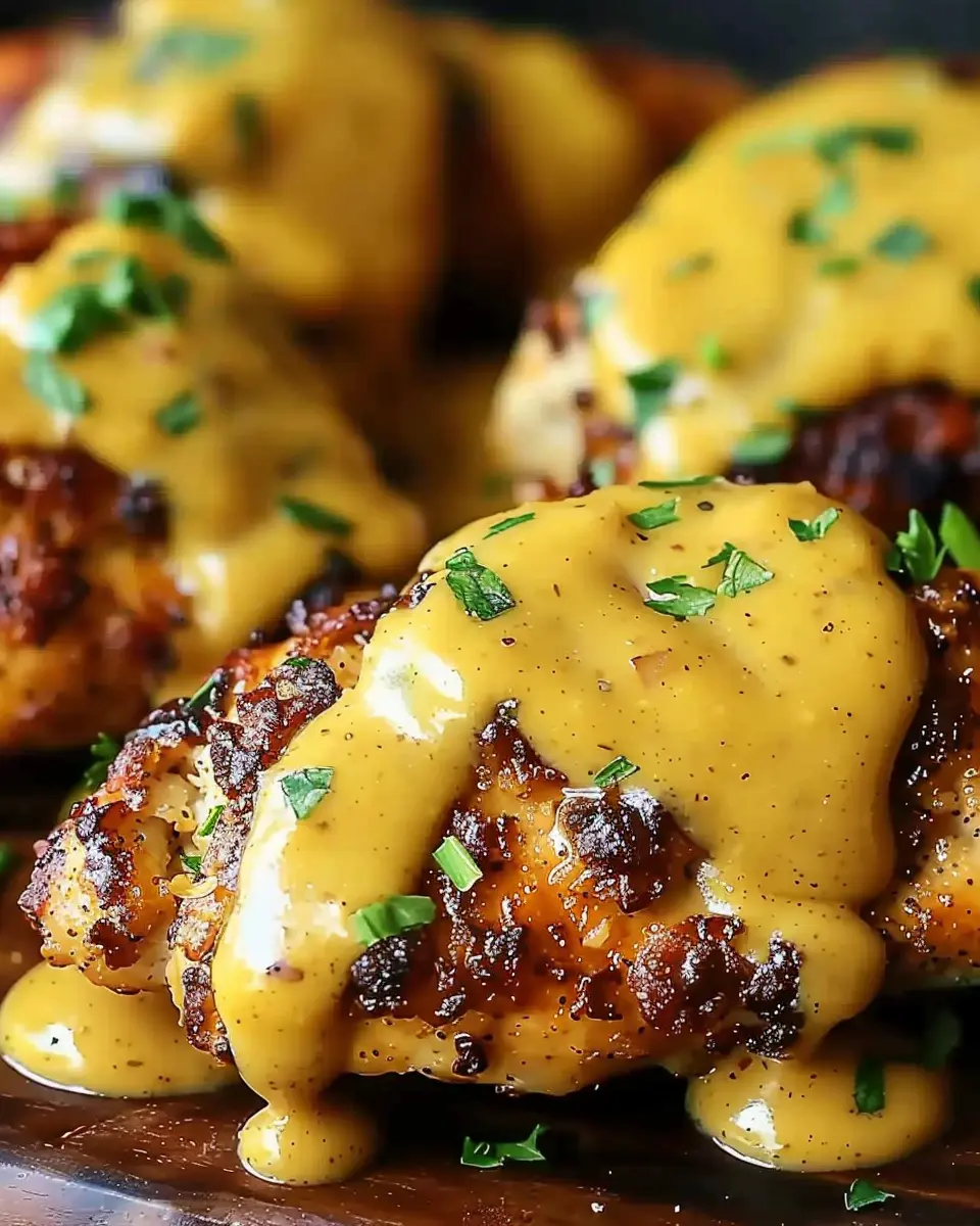 Pretzel Chicken with Mustard-Cheddar Sauce: A Juicy Delight