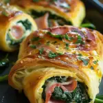 Spinach Ham Breakfast Rolls