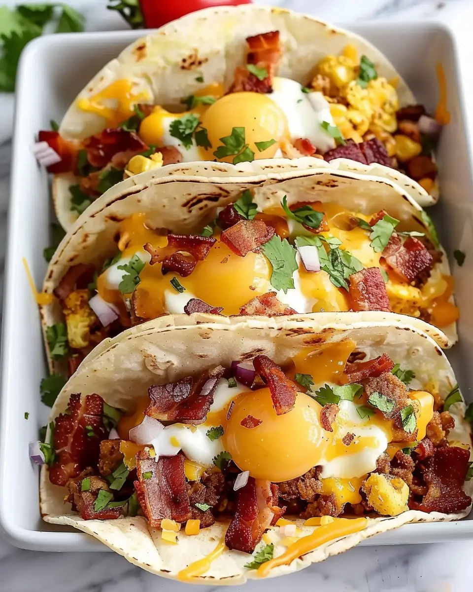 Tasty Baked Breakfast Tacos: Indulgent Turkey Bacon &amp; Chicken Ham Delight