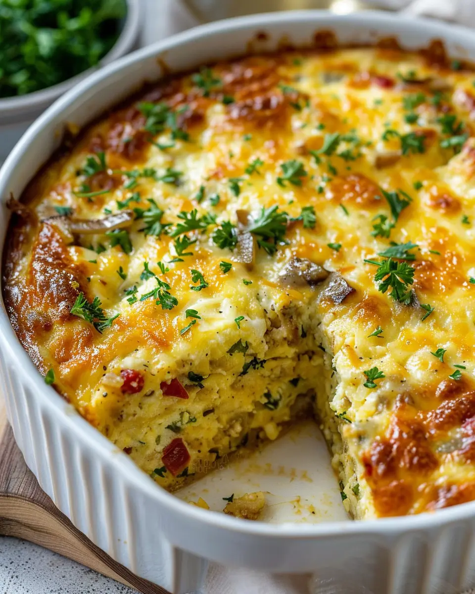 Christmas Breakfast Casserole Recipe: Easy Turkey Bacon &amp; Chicken Ham Delight