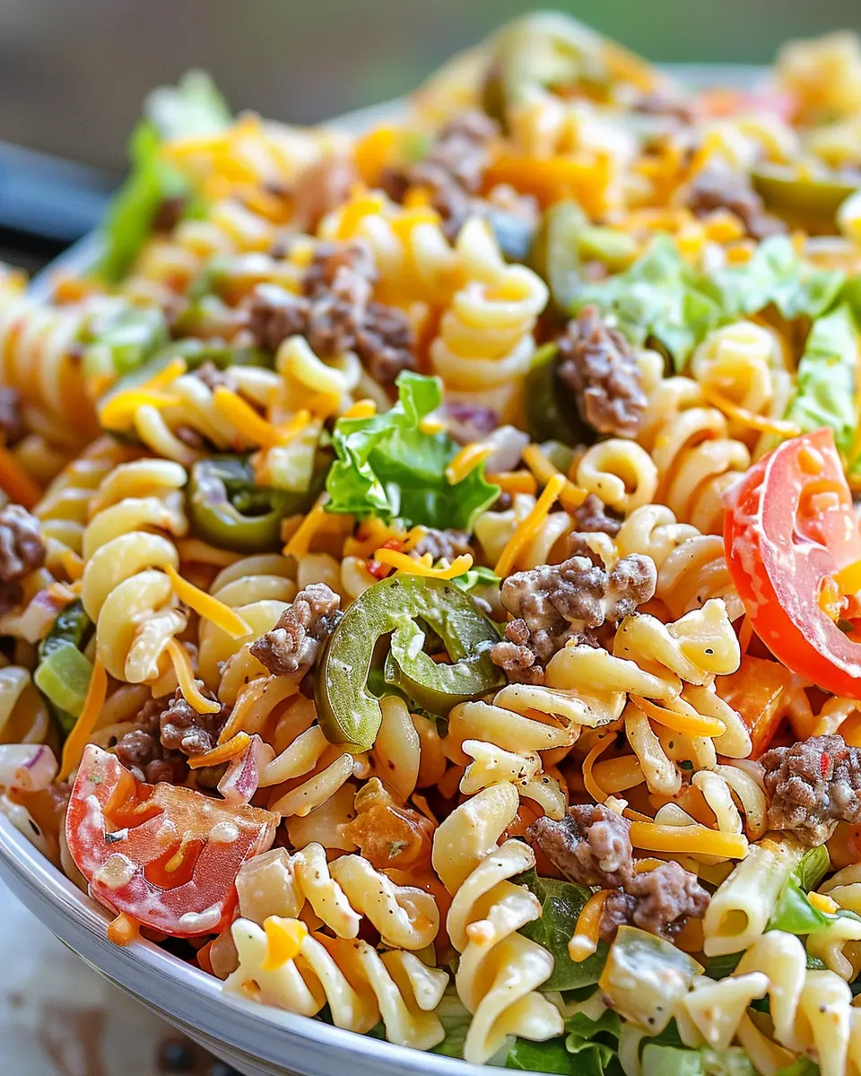 Big Mac Pasta Salad: A Juicy Twist with Turkey Bacon and Chicken Ham