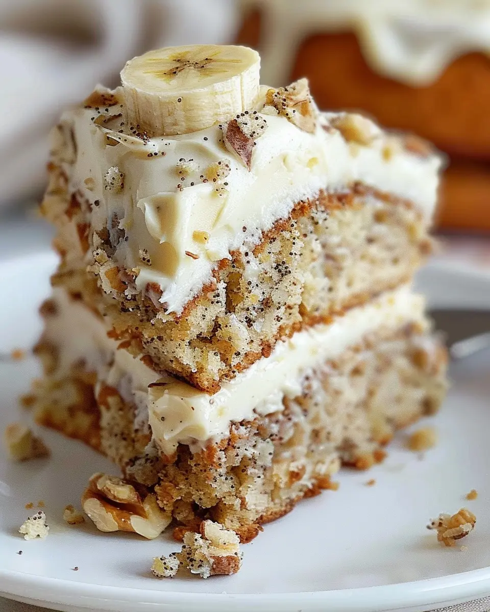 Amazing Banana Bread Cake with Cream Cheese Frosting Delight