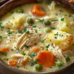 High Protein Chicken Pot Pie Soup
