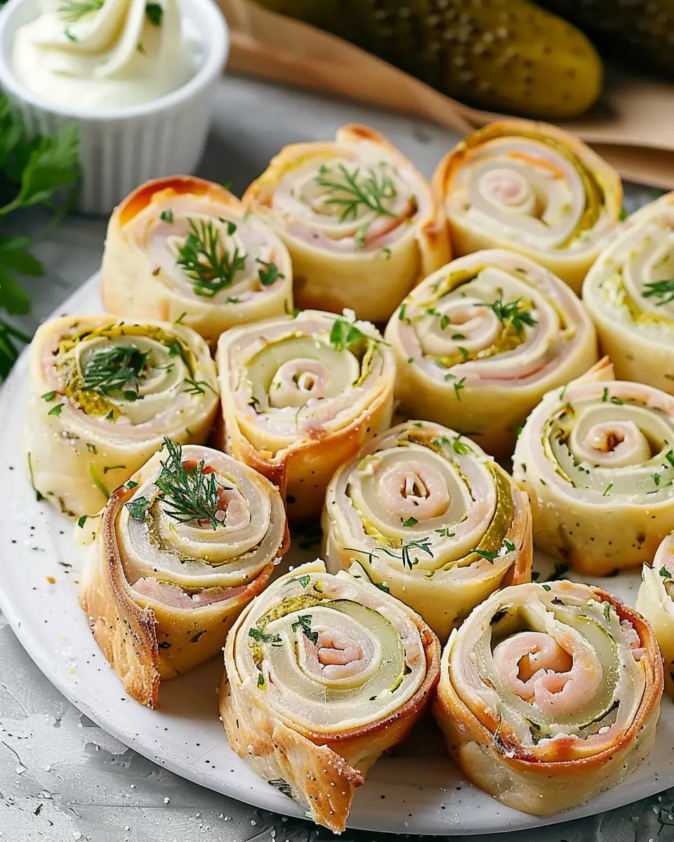 Pickle Dip Pinwheels: Easy Turkey Bacon &amp; Chicken Ham Delight