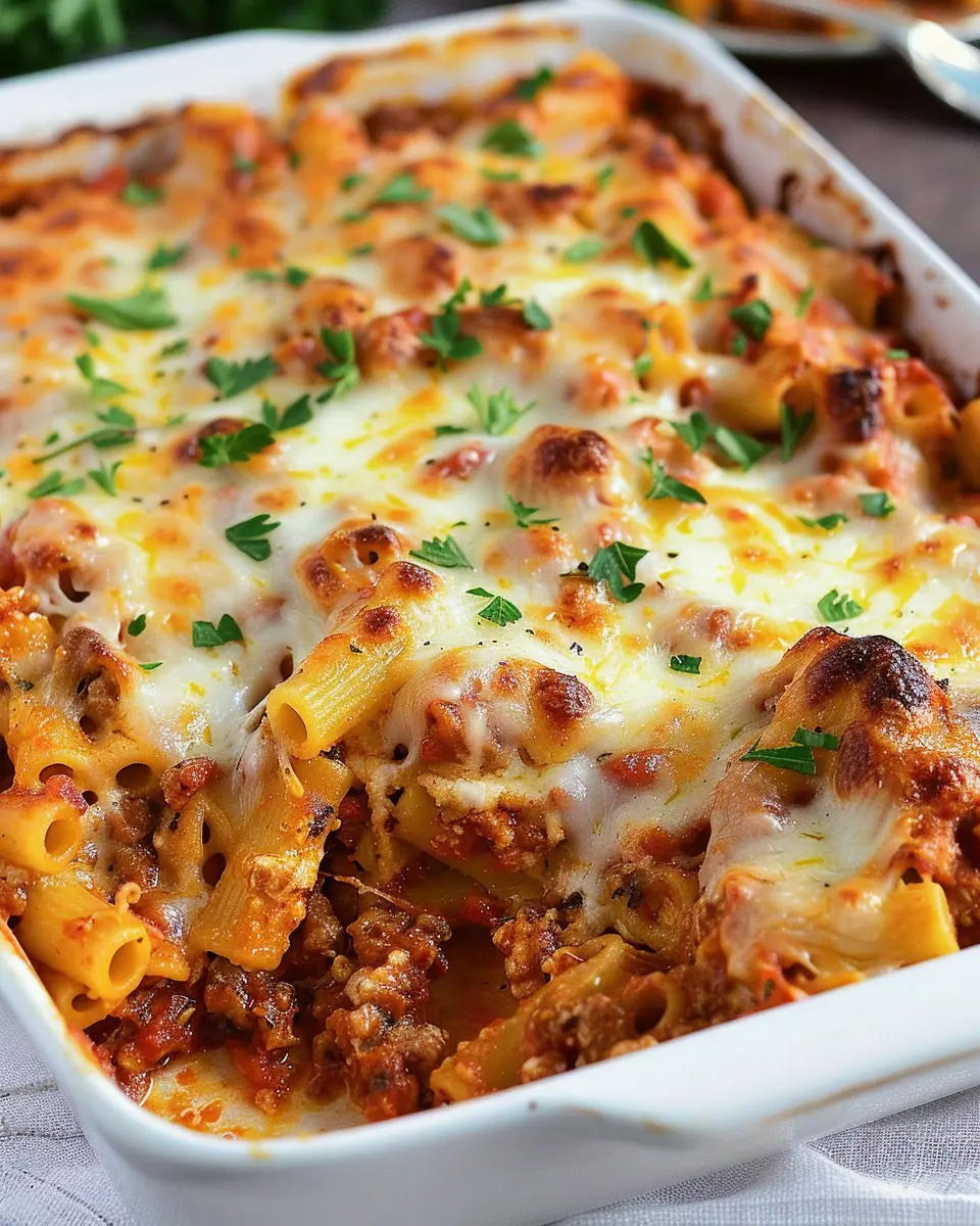 Baked Ziti Recipe: Indulgent Comfort with Turkey Bacon &amp; Chicken Ham