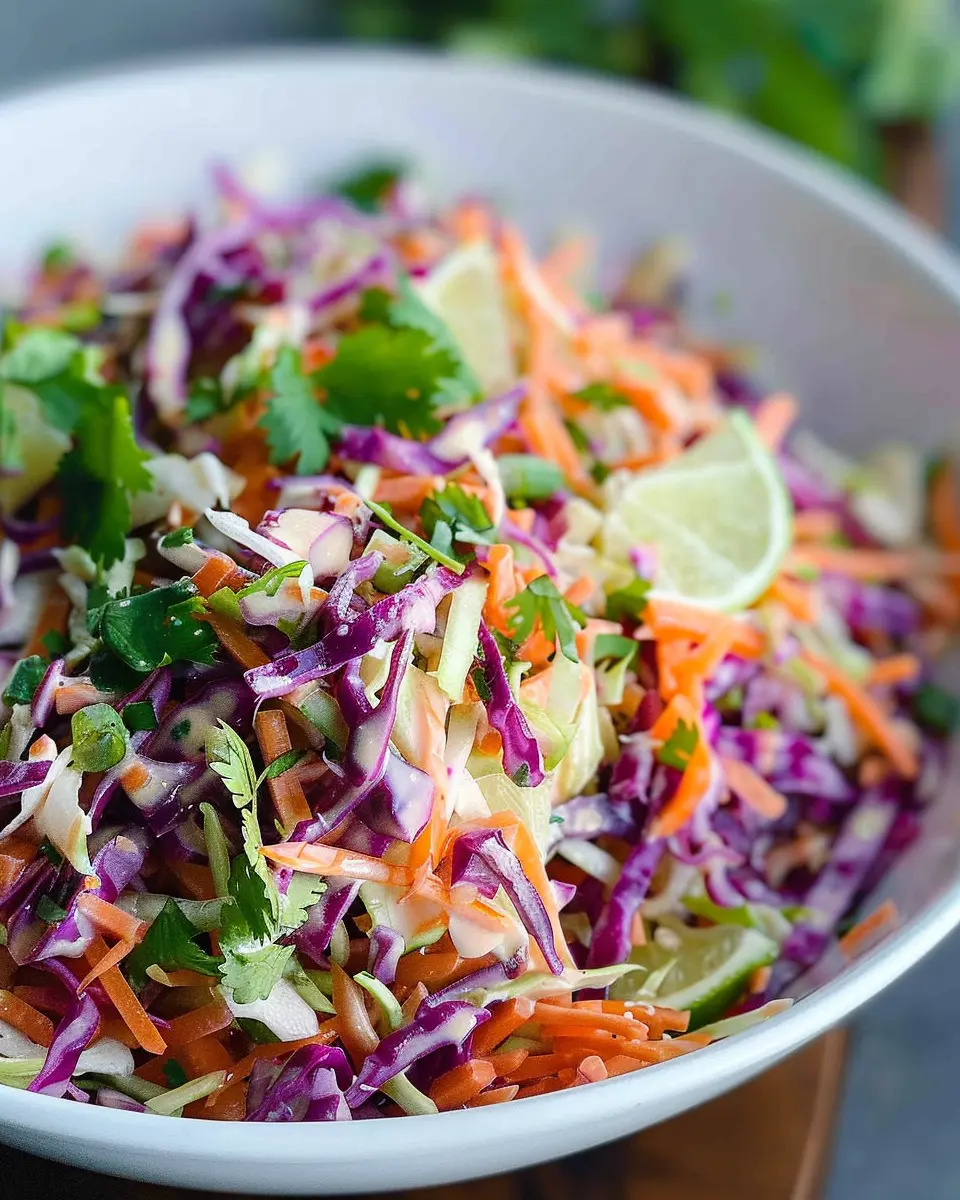 Tri-Color Slaw with Lime Dressing: A Refreshing Twist on Salads