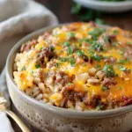 Cheesy Ground Beef and Rice Casserole