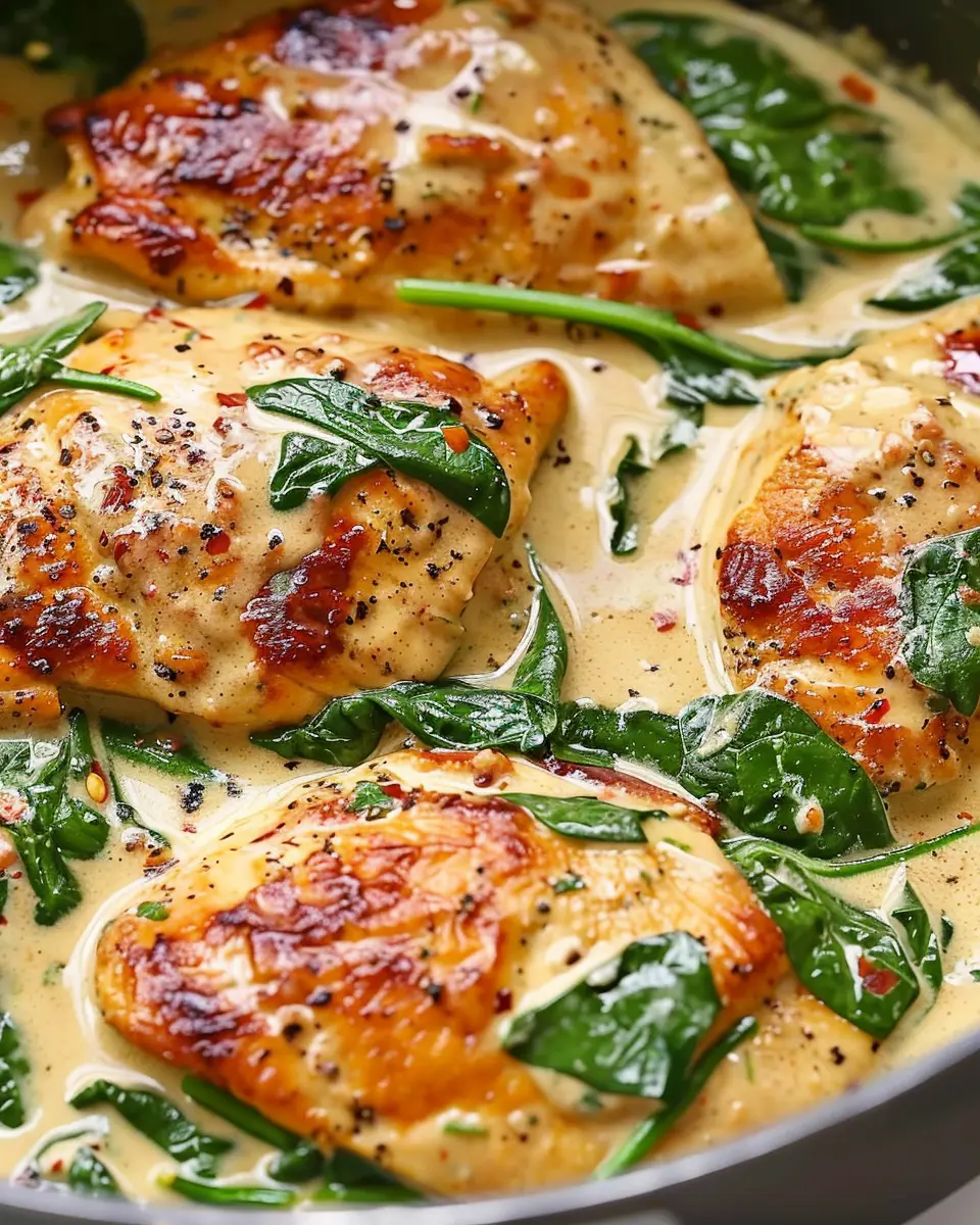 Creamy Spinach Chicken with Turkey Bacon: An Indulgent Delight