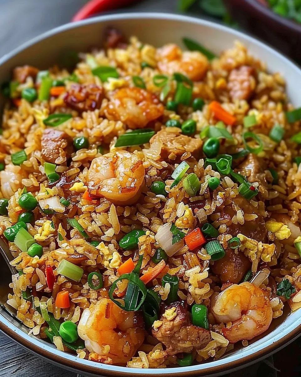 Bang Bang Fried Rice: Easy Recipe with Turkey Bacon and Chicken Ham