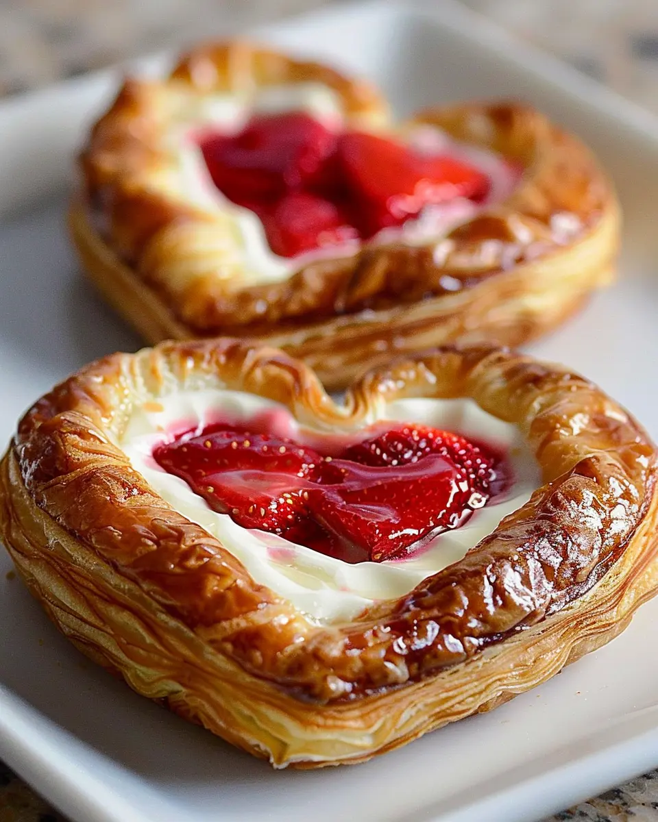 Strawberry Cream Cheese Heart Danishes: Easy and Indulgent Treat