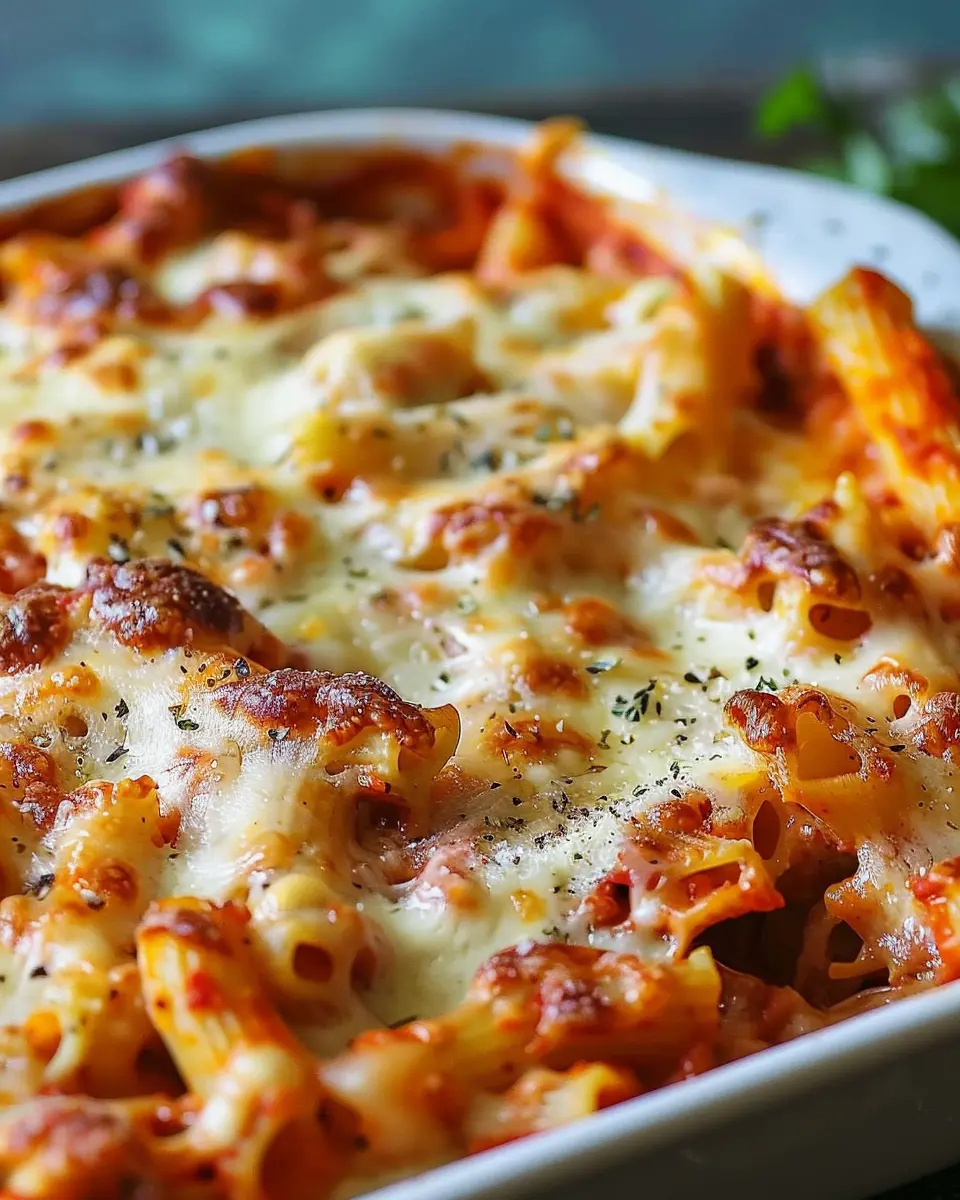 Baked Pasta Delight: Easy Comfort Food with Turkey Bacon and Chicken Ham