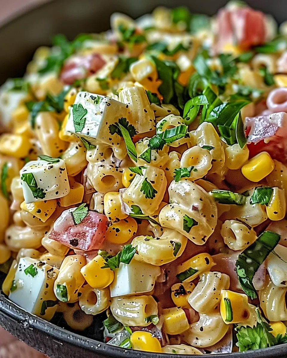 Mexican Street Corn Pasta Salad with Turkey Bacon for Easy Summer BBQs