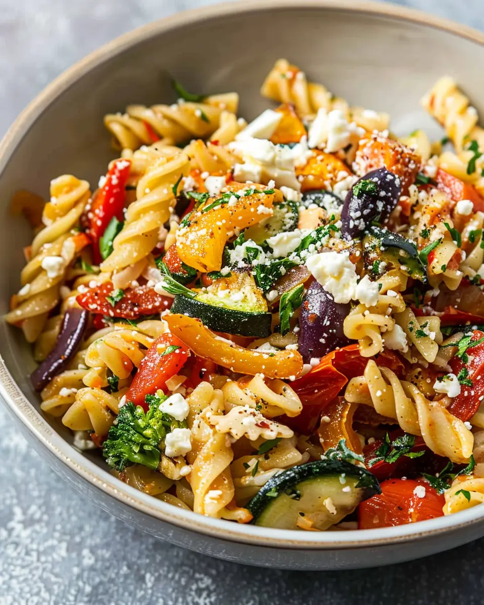 Roasted Veggie Pasta with Feta: Easy Comfort Food Bliss